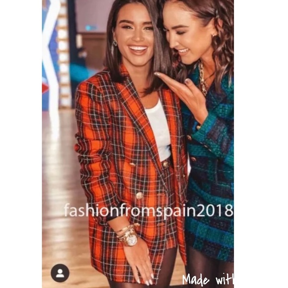 Zara double breasted button tweed blazer NWT - Picture 7 of 10